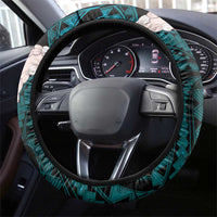 Teal Galaxy Polynesia Tribal Octopus Tattoo Steering Wheel Cover Pikake Lei Polynesian Pattern