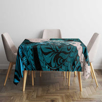 Teal Galaxy Polynesia Tribal Octopus Tattoo Tablecloth Pikake Lei Polynesian Pattern LT14 - Polynesian Pride