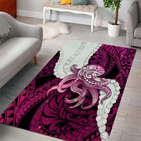Pink Galaxy Polynesia Tribal Octopus Tattoo Area Rug Pikake Lei Polynesian Pattern LT14 - Polynesian Pride