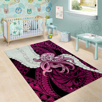 Pink Galaxy Polynesia Tribal Octopus Tattoo Area Rug Pikake Lei Polynesian Pattern LT14 - Polynesian Pride
