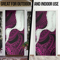 Pink Galaxy Polynesia Tribal Octopus Tattoo Door Cover Pikake Lei Polynesian Pattern
