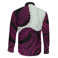 Pink Galaxy Polynesia Tribal Octopus Tattoo Family Matching Long Sleeve Bodycon Dress and Hawaiian Shirt Pikake Lei Polynesian Pattern LT14 - Polynesian Pride