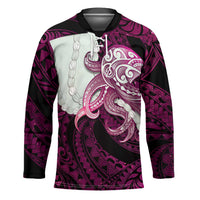 Pink Galaxy Polynesia Tribal Octopus Tattoo Hockey Jersey Pikake Lei Polynesian Pattern LT14 Unisex Pink - Polynesian Pride