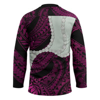 Pink Galaxy Polynesia Tribal Octopus Tattoo Hockey Jersey Pikake Lei Polynesian Pattern LT14 - Polynesian Pride