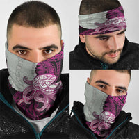 Pink Galaxy Polynesia Tribal Octopus Tattoo Neck Gaiter Pikake Lei Polynesian Pattern