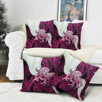 Pink Galaxy Polynesia Tribal Octopus Tattoo Pillow Cover Pikake Lei Polynesian Pattern