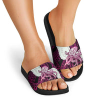Pink Galaxy Polynesia Tribal Octopus Tattoo Slide Sandals Pikake Lei Polynesian Pattern LT14 - Polynesian Pride