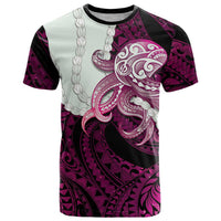 Pink Galaxy Polynesia Tribal Octopus Tattoo T Shirt Pikake Lei Polynesian Pattern LT14 Pink - Polynesian Pride
