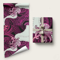 Pink Galaxy Polynesia Tribal Octopus Tattoo Wrapping Paper Pikake Lei Polynesian Pattern
