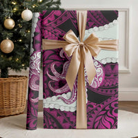 Pink Galaxy Polynesia Tribal Octopus Tattoo Wrapping Paper Pikake Lei Polynesian Pattern