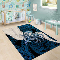 Blue Galaxy Polynesia Tribal Octopus Tattoo Area Rug Pikake Lei Polynesian Pattern LT14 - Polynesian Pride