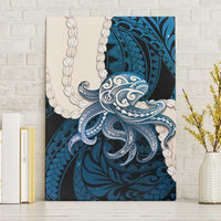 Blue Galaxy Polynesia Tribal Octopus Tattoo Canvas Wall Art Pikake Lei Polynesian Pattern