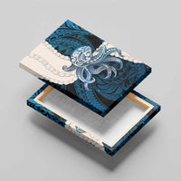 Blue Galaxy Polynesia Tribal Octopus Tattoo Canvas Wall Art Pikake Lei Polynesian Pattern