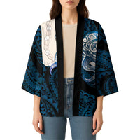 Blue Galaxy Polynesia Tribal Octopus Tattoo Kimono Pikake Lei Polynesian Pattern LT14 - Polynesian Pride