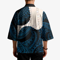 Blue Galaxy Polynesia Tribal Octopus Tattoo Kimono Pikake Lei Polynesian Pattern LT14 - Polynesian Pride