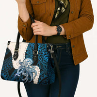 Blue Galaxy Polynesia Tribal Octopus Tattoo Leather Bag Pikake Lei Polynesian Pattern