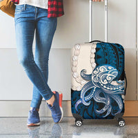 Blue Galaxy Polynesia Tribal Octopus Tattoo Luggage Cover Pikake Lei Polynesian Pattern