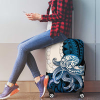 Blue Galaxy Polynesia Tribal Octopus Tattoo Luggage Cover Pikake Lei Polynesian Pattern