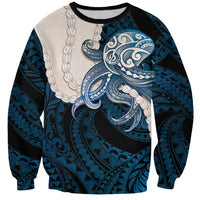 Blue Galaxy Polynesia Tribal Octopus Tattoo Sweatshirt Pikake Lei Polynesian Pattern LT14 Unisex Blue - Polynesian Pride
