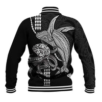 Kanaloa Aloha Hawaii Baseball Jacket Humpback Whale Octopus Tattoo Kakau Pattern