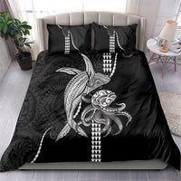 Kanaloa Aloha Hawaii Bedding Set Humpback Whale Octopus Tattoo Kakau Pattern
