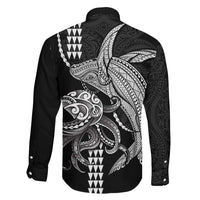 Kanaloa Aloha Hawaii Family Matching Puletasi and Hawaiian Shirt Humpback Whale Octopus Tattoo Kakau Pattern LT14 - Polynesian Pride