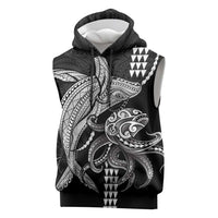 Kanaloa Aloha Hawaii Sleeveless Hoodie Humpback Whale Octopus Tattoo Kakau Pattern LT14 Black - Polynesian Pride