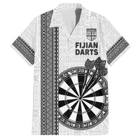 Personalised Fiji Darts Family Matching Puletasi and Hawaiian Shirt Fijian Tapa Pattern - White
