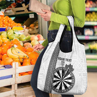 Fiji Darts Grocery Bag Fijian Tapa Pattern - White