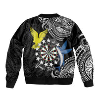 Personalised Cook Islands Darts Bomber Jacket Kuki Airani Tribal Pattern