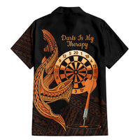 Aloha Hawaii Darts Family Matching Mermaid Dress and Hawaiian Shirt Dart Board With Polynesian Shark - Gold LT14 - Polynesian Pride