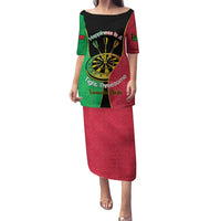 Personalised Vanuatu Darts Family Matching Puletasi and Hawaiian Shirt Happiness Is A Tight Threesome Sand Drawing Art LT14 Mom's Dress Red - Polynesian Pride