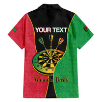 Personalised Vanuatu Darts Family Matching Short Sleeve Bodycon Dress and Hawaiian Shirt Happiness Is A Tight Threesome Sand Drawing Art
