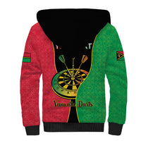 Personalised Vanuatu Darts Sherpa Hoodie Happiness Is A Tight Threesome Sand Drawing Art
