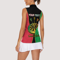 Personalised Vanuatu Darts Women Sleeveless Polo Shirt Happiness Is A Tight Threesome Sand Drawing Art LT14 - Polynesian Pride