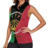 Personalised Vanuatu Darts Women Sleeveless Polo Shirt Happiness Is A Tight Threesome Sand Drawing Art LT14 - Polynesian Pride