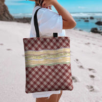 Burgundy Palaka Hawaii Leis Elegant Vibes Tote Bag LT14 - Polynesian Pride