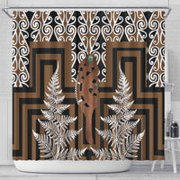 New Zealand Shower Curtain Maori Maripi Knife With Poutama Art LT14 - Polynesian Pride