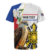 Personalised Philippines Eagle Rugby Jersey Filipino Sun Mix Sampaguita Flower