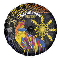 Philippines Sarimanok Spare Tire Cover Papanok Legendary Bird Okir Polynesian Pattern
