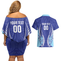 Northland 2026 Rugby Custom Couples Matching Off Shoulder Short Dress and Hawaiian Shirt NZ Maori Silver Fern LT14 - Polynesian Pride