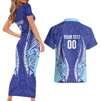 Northland 2026 Rugby Custom Couples Matching Short Sleeve Bodycon Dress and Hawaiian Shirt NZ Maori Silver Fern LT14 - Polynesian Pride