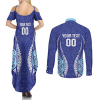 Northland 2026 Rugby Custom Couples Matching Summer Maxi Dress and Long Sleeve Button Shirt NZ Maori Silver Fern LT14 - Polynesian Pride