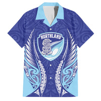 Northland 2026 Rugby Custom Family Matching Long Sleeve Bodycon Dress and Hawaiian Shirt NZ Maori Silver Fern LT14 Dad's Shirt - Short Sleeve Blue - Polynesian Pride