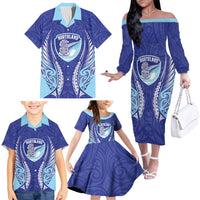 Northland 2026 Rugby Custom Family Matching Off The Shoulder Long Sleeve Dress and Hawaiian Shirt NZ Maori Silver Fern LT14 - Polynesian Pride