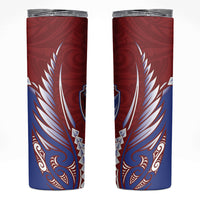 Southland 2026 Rugby Custom Skinny Tumbler NZ Maori Silver Fern LT14 Maroon - Polynesian Pride