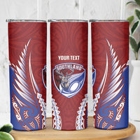 Southland 2026 Rugby Custom Skinny Tumbler NZ Maori Silver Fern LT14 - Polynesian Pride