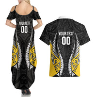 Taranaki 2026 Rugby Custom Couples Matching Summer Maxi Dress and Hawaiian Shirt NZ Maori Silver Fern LT14 - Polynesian Pride