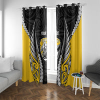 Taranaki 2026 Rugby Custom Window Curtain NZ Maori Silver Fern