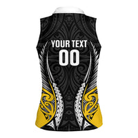 Taranaki 2026 Rugby Custom Women Sleeveless Polo Shirt NZ Maori Silver Fern